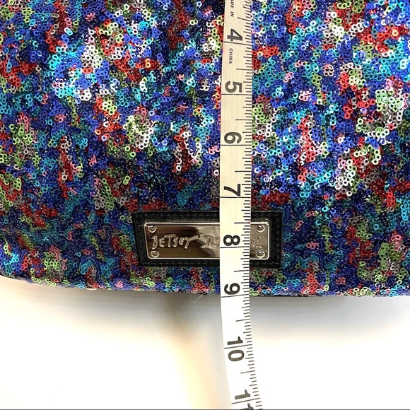 Betsey Johnson Sequin Large Shoulder Tote Slouchy Weekend Bag - Picture 13 of 17